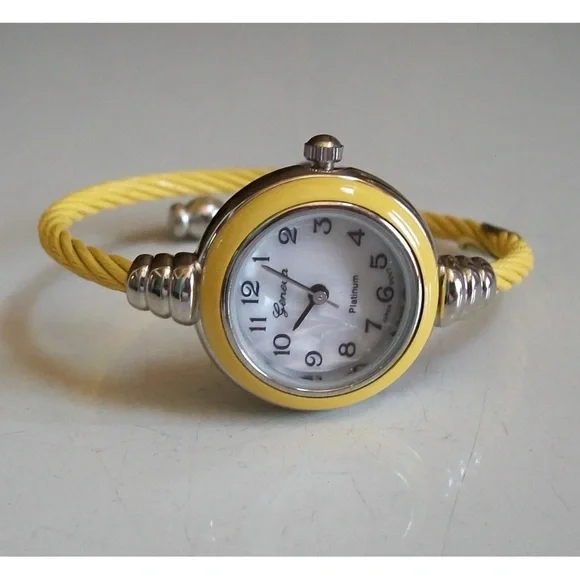 Gold Silver Cable Band Ladies Bangle Cuff Watch Women main image 4